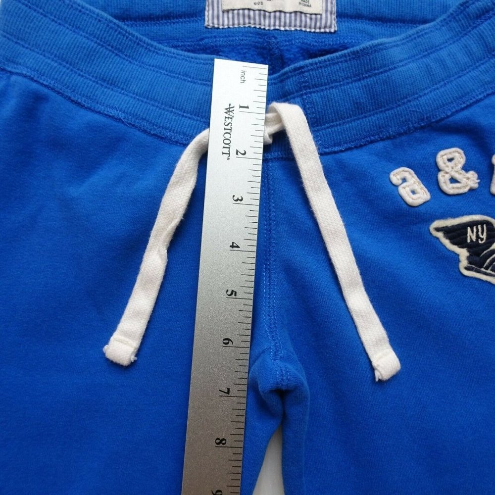 💰3/$25 Abercrombie Kids Jogger Sweat Pants Drawstring Logo Blue Comfy M - Picture 10 of 12